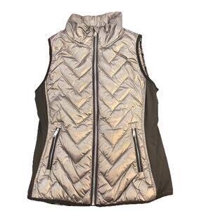 Calvin Klein Performance Premium Down Fill Packable Puffer Vest Gray Womens M